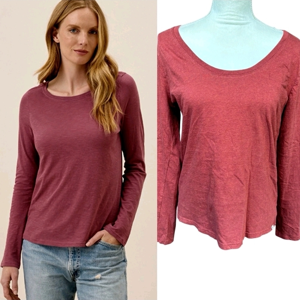Pact Featherweight Slub Long Sleeve Round Neck Tee Large